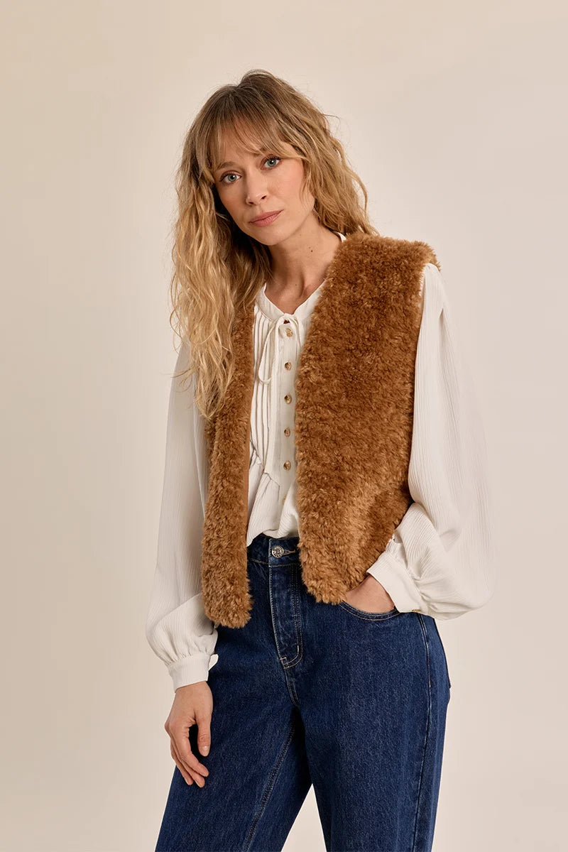 Fur Hook & Eye Vest