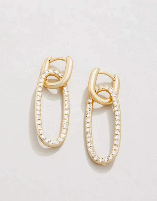 Hudson Convertible Hoop Earrings Crystal
