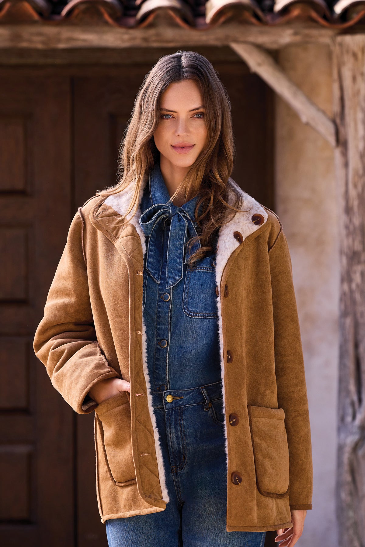 Reversible Fur Suede Coat