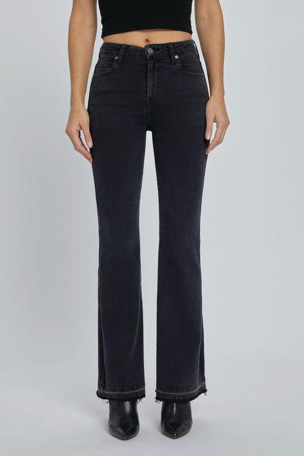 Happi Inseam Slit Flare Jeans Black