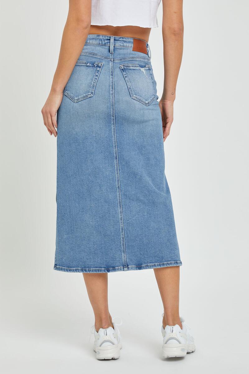 Peyton Side Slit Midi Skirt Medium Light
