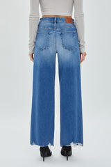 Logan Distressed Stretch Dad Jeans Medium