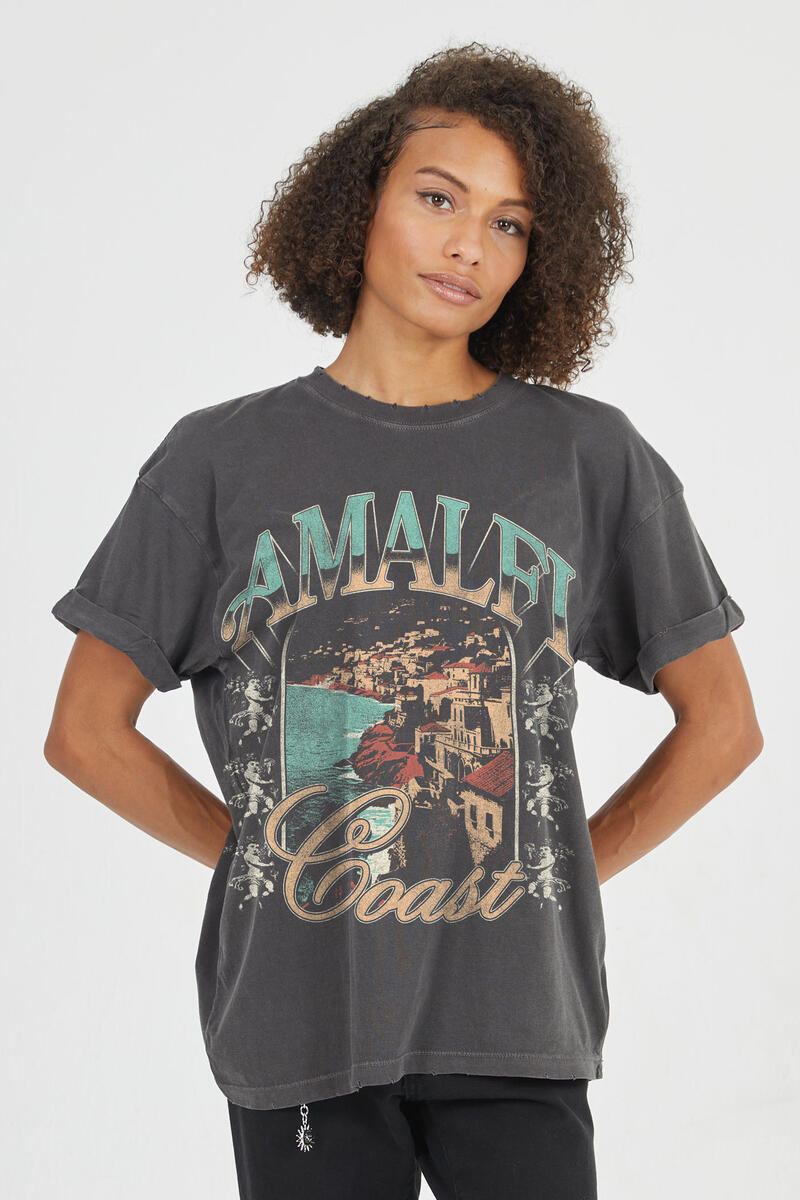 Amalfi Coast Boyfriend Tee Vintage Black
