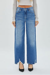 Logan Distressed Stretch Dad Jeans Medium