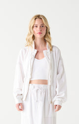 Contrast Stitch Oversize Jacket White Wash