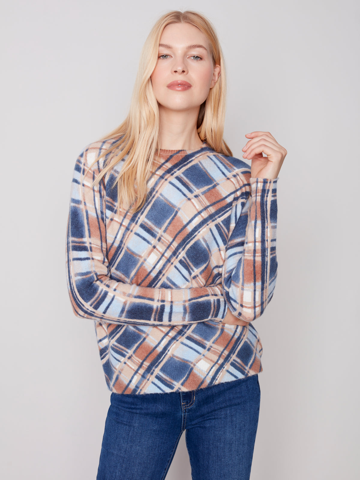 Reversible Printed Sweater Truffle
