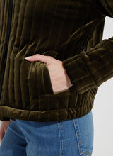 Shea Quilted Velvet Jacket Green Meadow