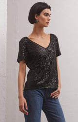 Marbella Sequin Top Black