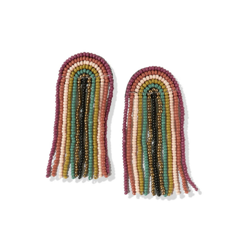Skylar Rainbow Fringe Seed Bead Earrings