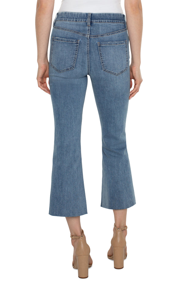 Gia Pintuck Cut Hem Crop Flare jeans Mount Vernon