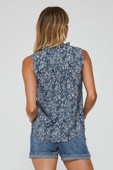 Fia Ruffle Edge Blouse Tank Arles Floral
