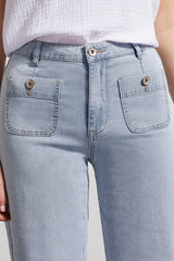 Brooke Wide Leg Crop Jeans Happy Blue