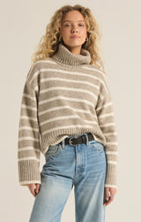 Josephine Stripe Sweater Heather Taupe