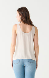Woven Scoop Neck Tank Pearl