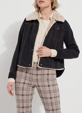 Andi Sherpa Trim Denim Jacket Midtown Black