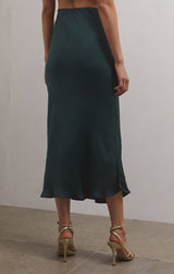 Europa Silky Sheen Midi Skirt Abyss