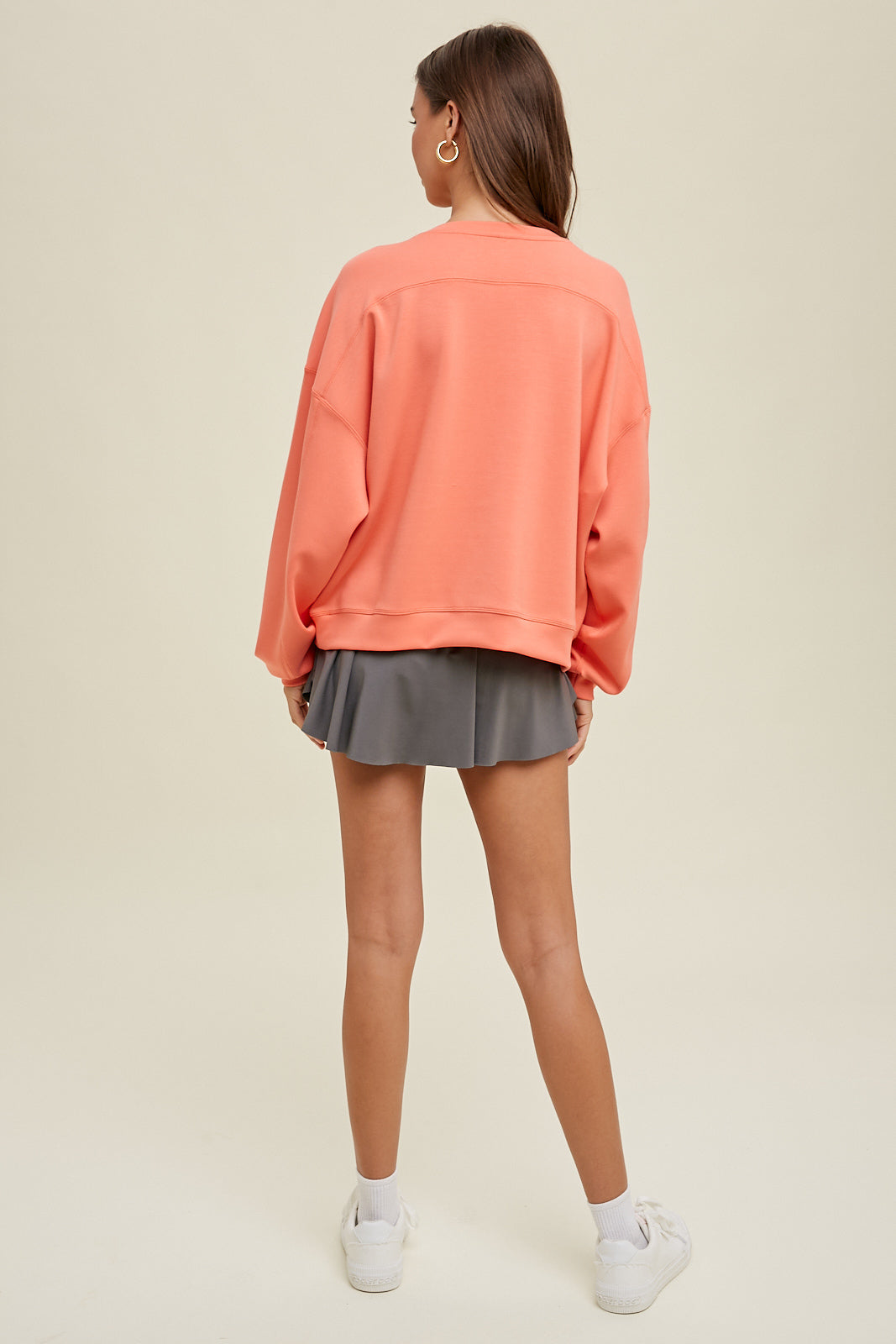 Scuba Relaxed Pullover Sweatshirt Peach
