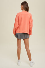 Scuba Relaxed Pullover Sweatshirt Peach