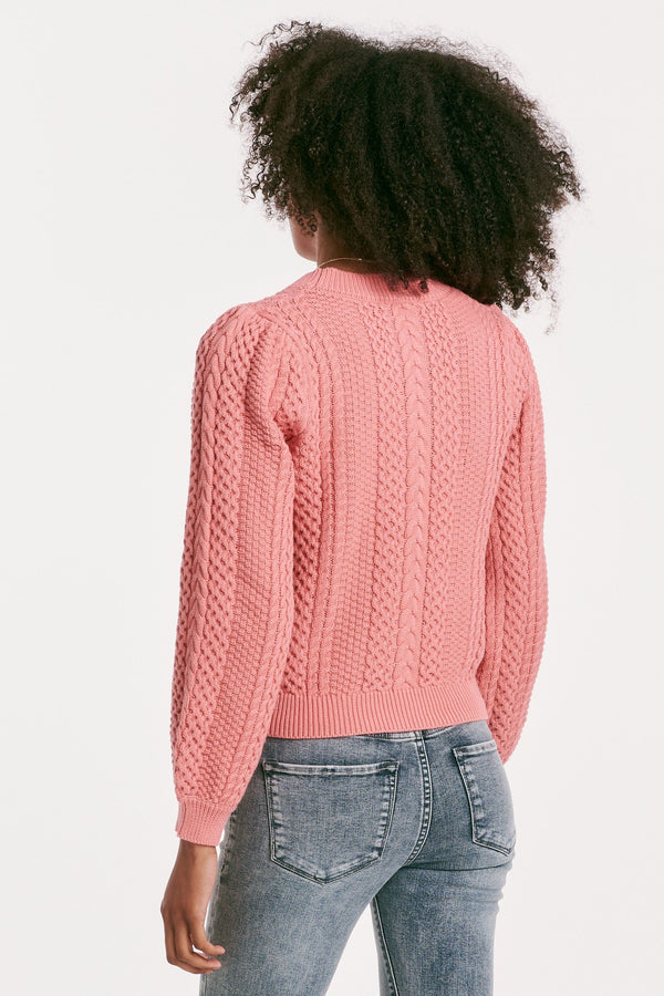 Raelynn Mix Knit Sweater Grapefruit