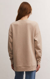 Quilted Modern Vneck Weekender Almond