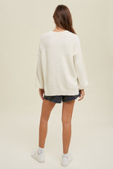 Mohair Balloon Sleeve Sweater Cream