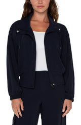 Zip Up Dolman Jacket Lunar Blue