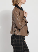 Kellie Bomber Moto Jacket Cold Chestnut