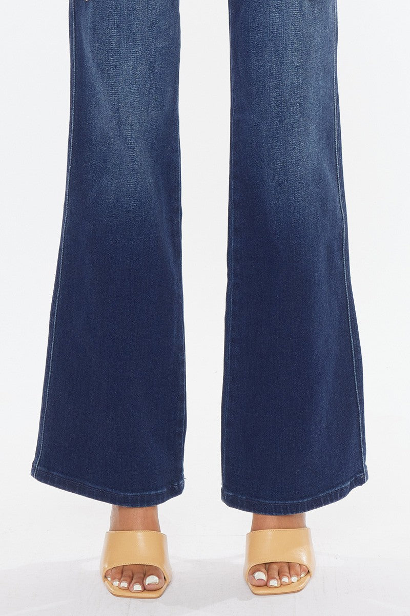 High Rise Slim Flare Jeans Dark