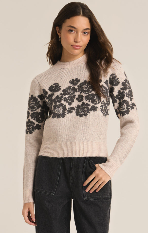 Marisol Flora Sweater Light Oatmeal Heather