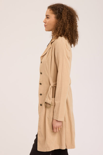 Cord Belted Trench Burlap