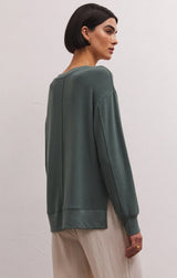 Wilder Cloud Vneck Long Sleeve Top Everglade