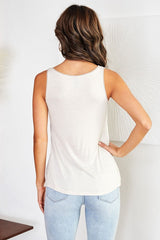 Silky Soft Viscose Contrast Tank Beige