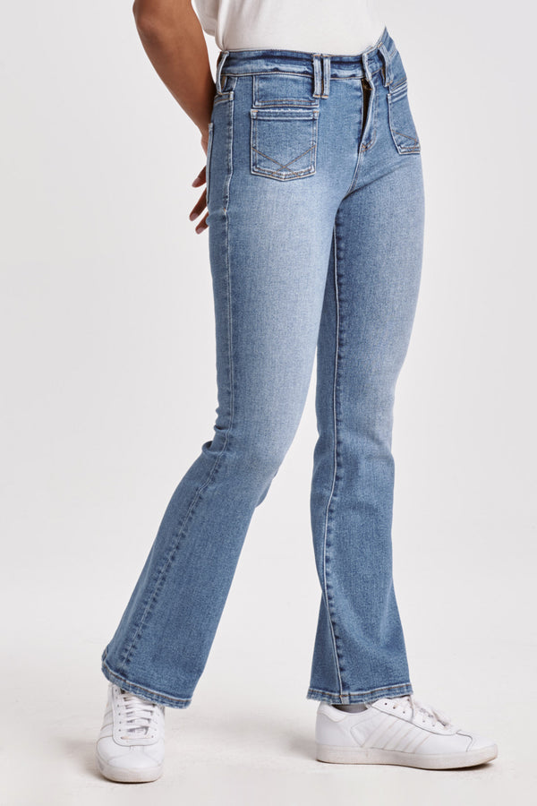 Jaxtyn Side Slit Fray Hem Bootcut  Louisiana