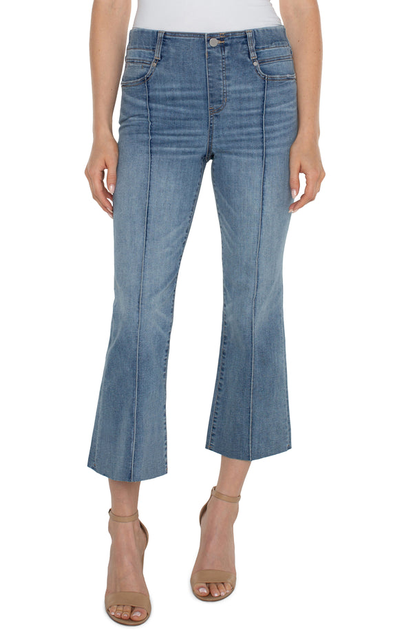Gia Pintuck Cut Hem Crop Flare jeans Mount Vernon