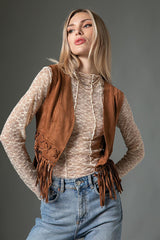 Floral Sheer Lace Top Nude