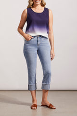 Audrey Straight Cuffed Capri Sweet Blue