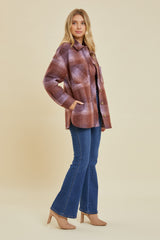 Classic Plaid Shacket Berry