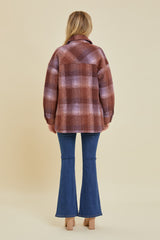 Classic Plaid Shacket Berry