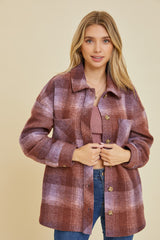 Classic Plaid Shacket Berry