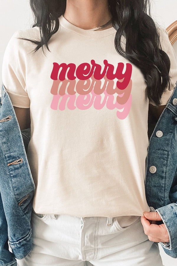 Tricolor Merry Tee Cream