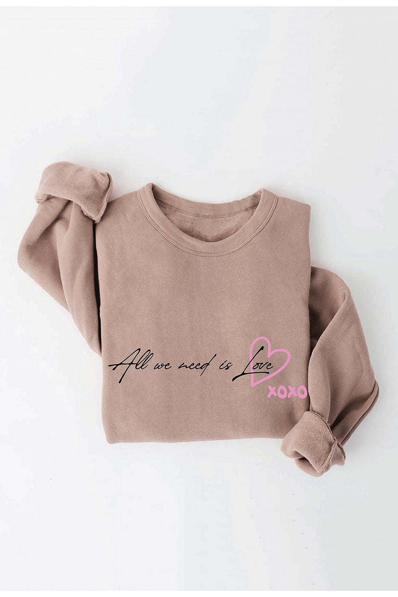 All You Need Is Love XOXO Sweatshirt Tan