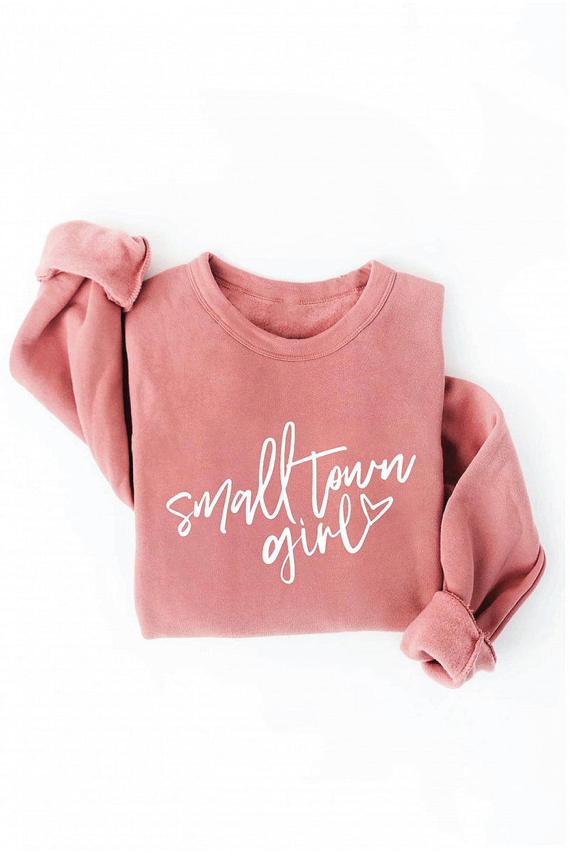 Small Town Girl Heart Sweatshirt Mauve