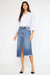 High Rise Asymmetric Midi Skirt Medium