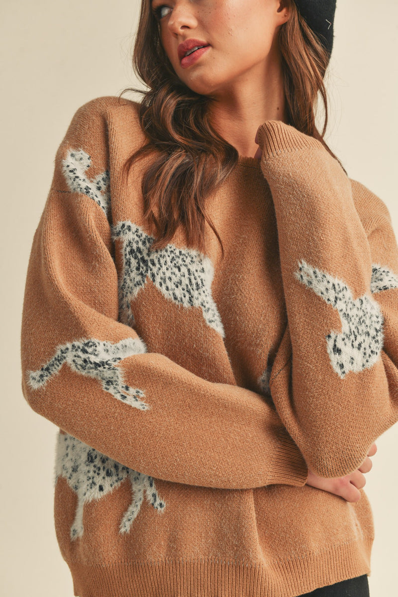 Mohair Leopards Drop Shoulder Sweater