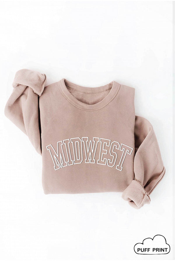 Midwest Puff Graphic Sweatshirt Tan