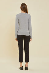 Vera Vneck Sweater Heather Grey