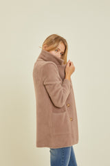 Fuzzy Patch Pocket Coatigan Mocha