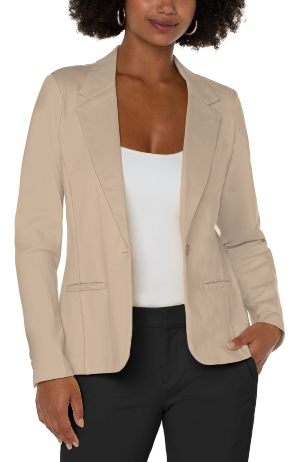 Classic Fitted Solid Blazer Biscuit Tan