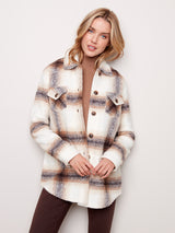 Boiled Wool Plaid Shirt Jacket Croissant