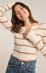 Scarlett Rib Henley Sea Salt